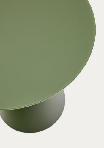 KAVE HOME Wilshire sidebord med frostet herdet glass og matt grnnmalt stlfinish 50 cm