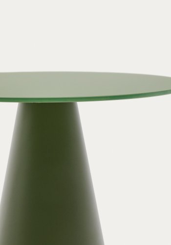 KAVE HOME Wilshire sidebord med frostet herdet glass og matt grnnmalt stlfinish 50 cm