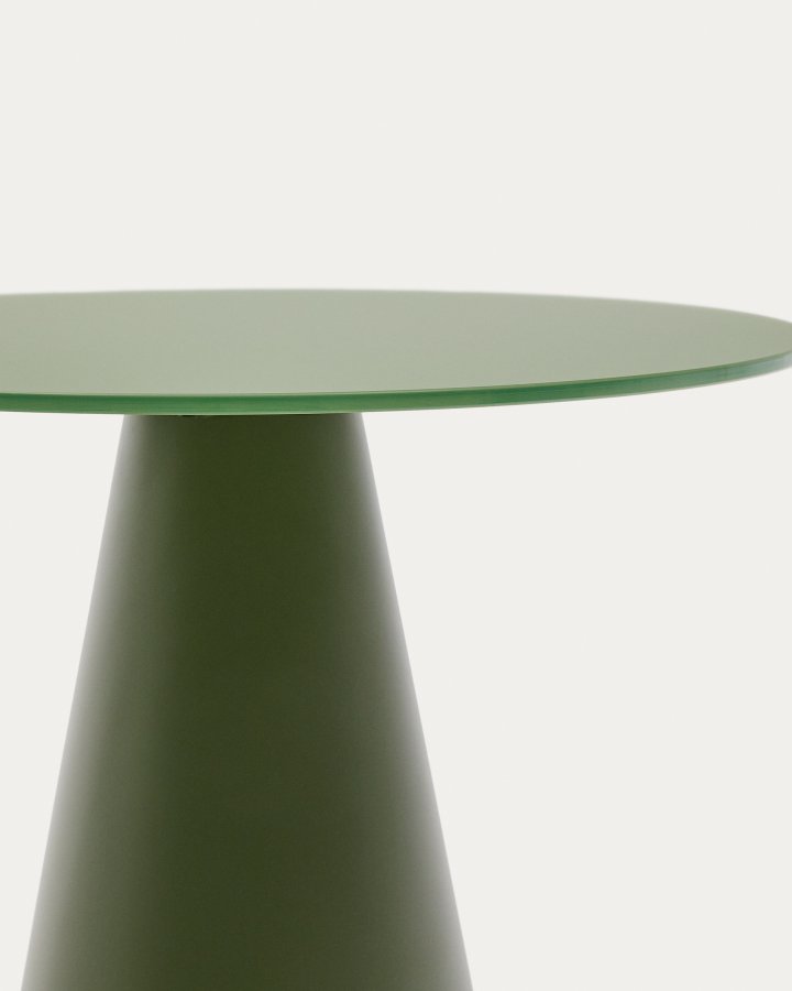 KAVE HOME Wilshire sidebord med frostet herdet glass og matt grnnmalt stlfinish 50 cm