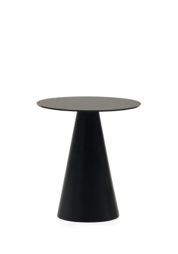 KAVE HOME Wilshire sidebord, rundt - matt sort glass og metall (50)