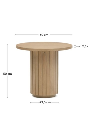 KAVE HOME Licia sidebord, rundt - naturlig mangotre (60)