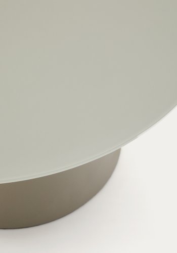KAVE HOME Wilshire salongbord i herdet glass og metall med matt gr finish, 80 cm