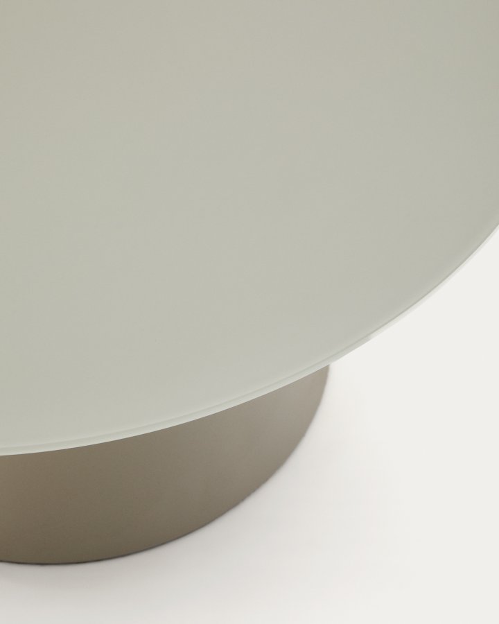 KAVE HOME Wilshire salongbord i herdet glass og metall med matt gr finish, 80 cm