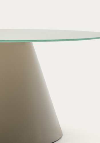 KAVE HOME Wilshire salongbord i herdet glass og metall med matt gr finish, 80 cm