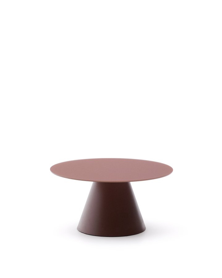 KAVE HOME Wilshire salongbord med frostet herdet glass og matt terrakottalakert stlfinish