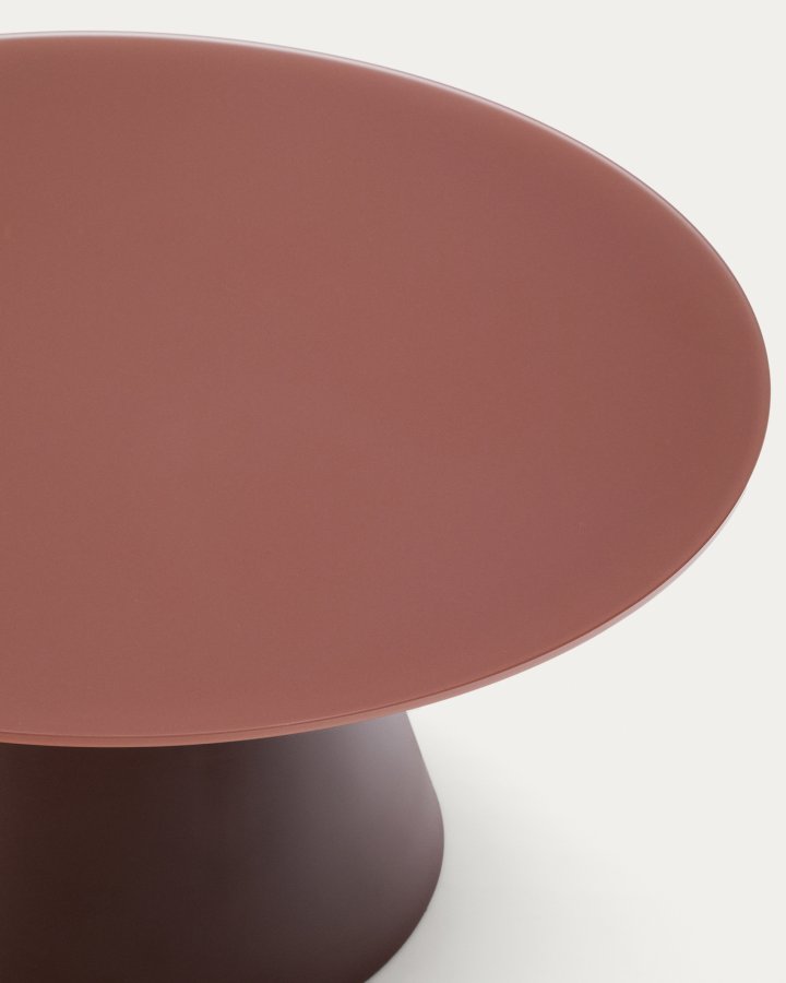 KAVE HOME Wilshire salongbord med frostet herdet glass og matt terrakottalakert stlfinish