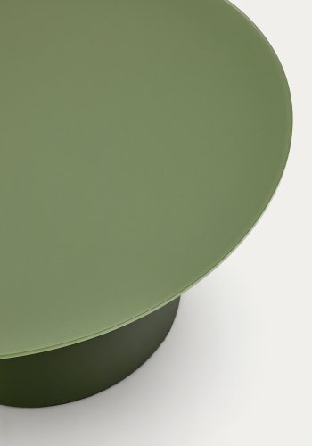 KAVE HOME Wilshire salongbord med frostet herdet glass og matt grnnmalt stlfinish.