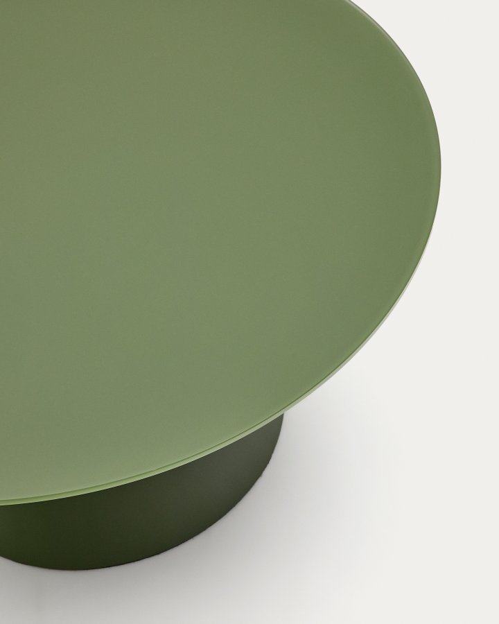 KAVE HOME Wilshire salongbord med frostet herdet glass og matt grnnmalt stlfinish.