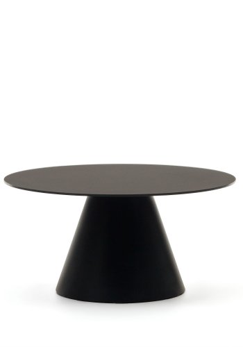 KAVE HOME Wilshire salongbord, rundt - matt sort glass og metall (80)