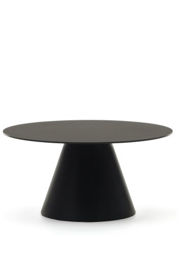 KAVE HOME Wilshire salongbord, rundt - matt sort glass og metall (80)