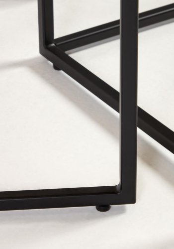 KAVE HOME Yoana sidebord, firkantet - naturlig eikefiner og svart jern (sett med 2)