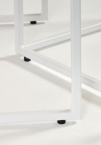 KAVE HOME Yoana sidobord, fyrkantiga - naturlig ekfaner och vitt järn (set med 2)