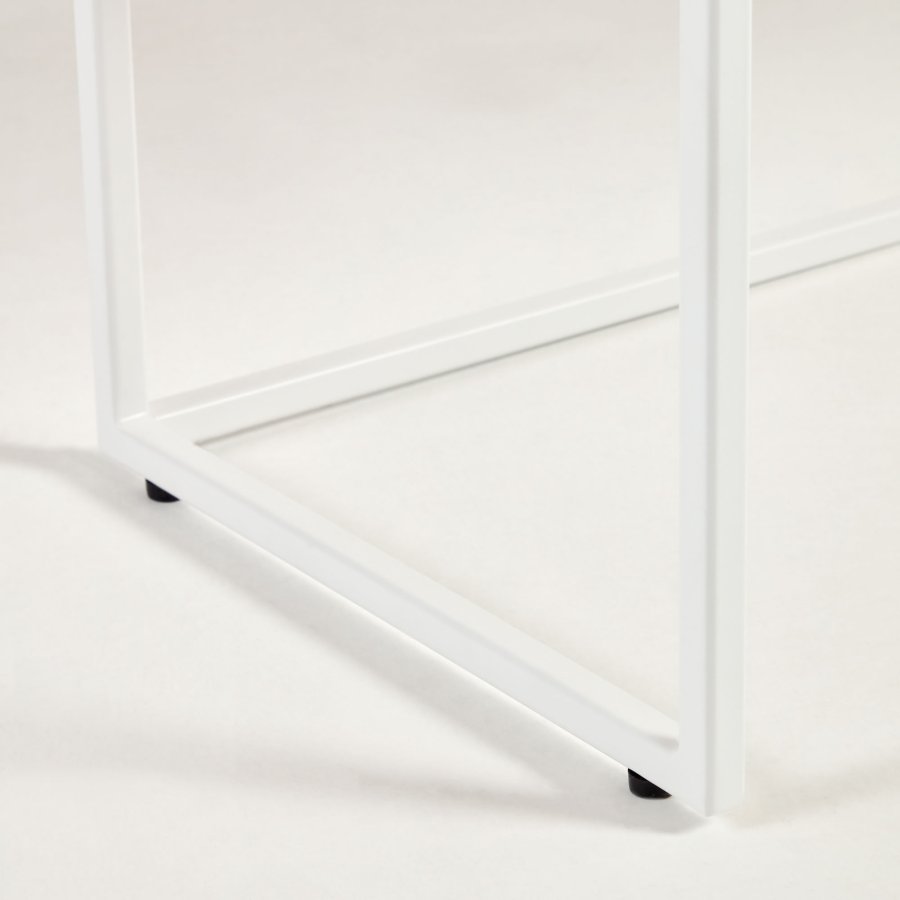 KAVE HOME Yoana konsollbord, m. 1 hylle - naturlig eikefiner og hvitt jern (120x30)