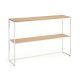 KAVE HOME Yoana konsollbord, m. 1 hylle - naturlig eikefiner og hvitt jern (120x30)