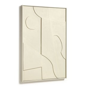 KAVE HOME Talin geometrisk billede, rektangulr - beige MDF (90x60)