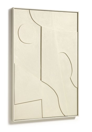 KAVE HOME Talin geometrisk bilde, rektangulrt - beige MDF (90x60)