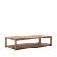 KAVE HOME Sashi sofabord, m. 1 hylle - naturlig teak (150x70)