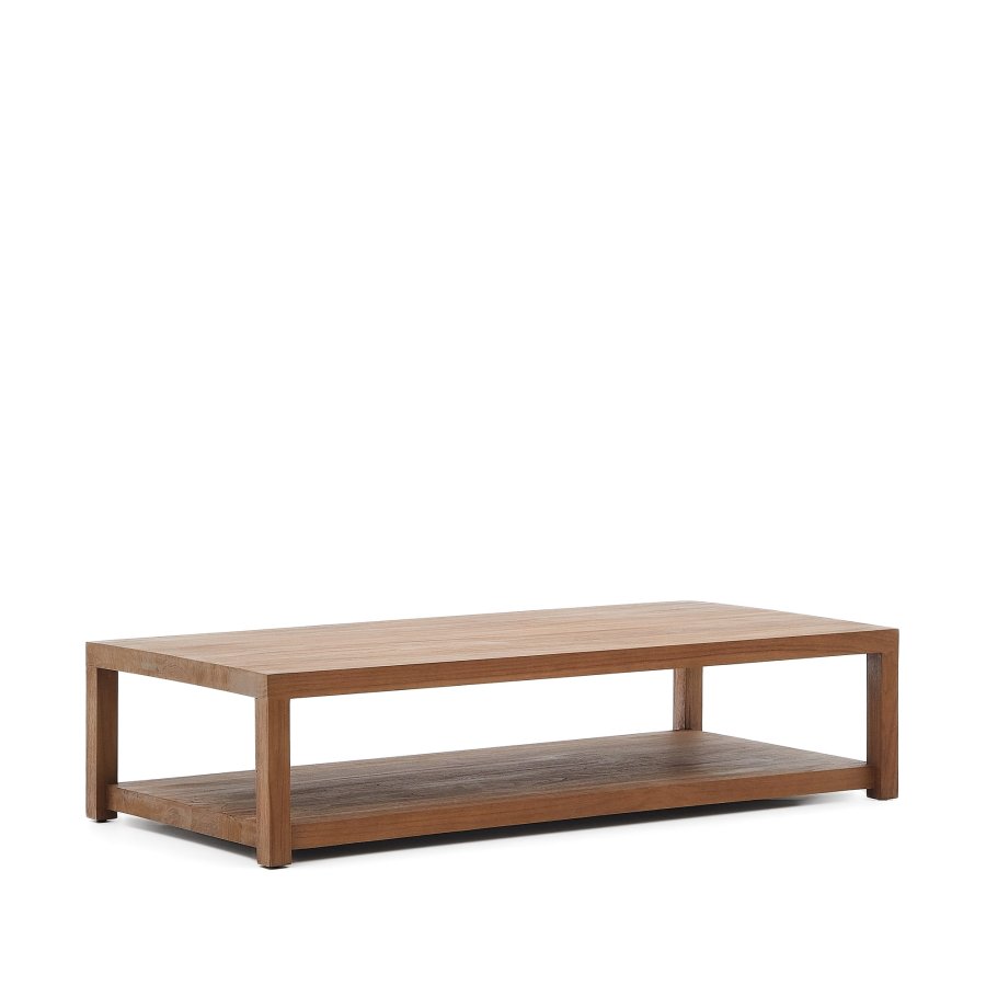 KAVE HOME Sashi sofabord, m. 1 hylle - naturlig teak (150x70)