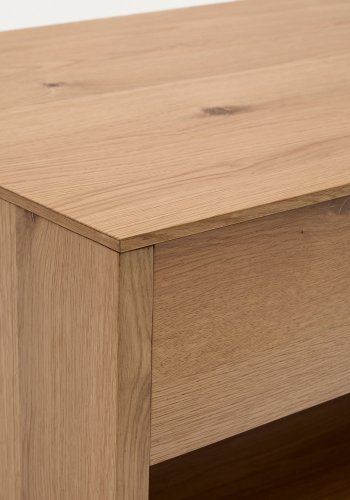 KAVE HOME Alguema heve-senke sofabord, m. oppbevaring - naturlig eikefiner    (120x60)