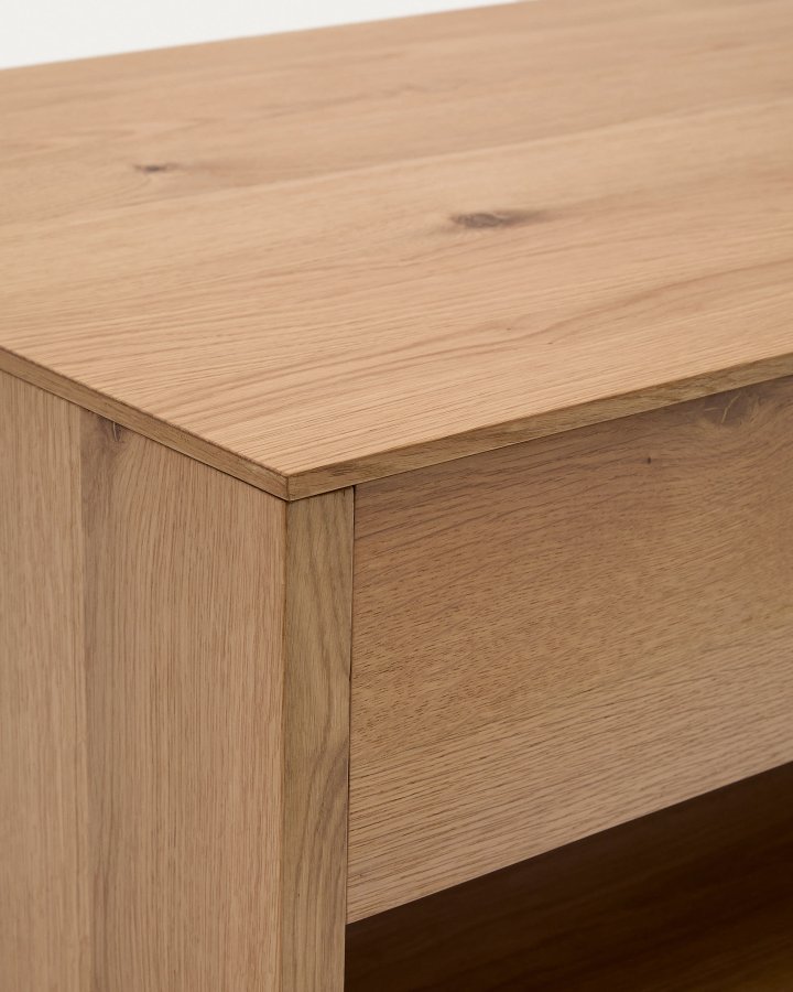 KAVE HOME Alguema heve-senke sofabord, m. oppbevaring - naturlig eikefiner    (120x60)