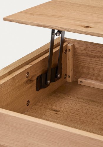 KAVE HOME Alguema heve-senke sofabord, m. oppbevaring - naturlig eikefiner    (120x60)