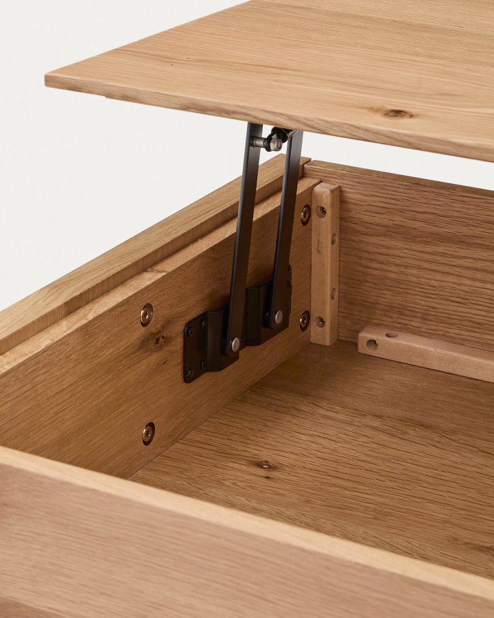 KAVE HOME Alguema heve-senke sofabord, m. oppbevaring - naturlig eikefiner    (120x60)