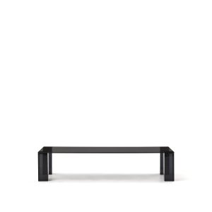 KAVE HOME Adularia sofabord, rektangulr - mrkegr hrdet glas (140x60)