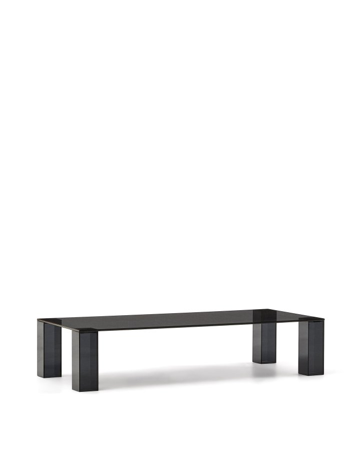 KAVE HOME Adularia mrkegrtt salongbord laget av herdet glass, 140 x 60 cm