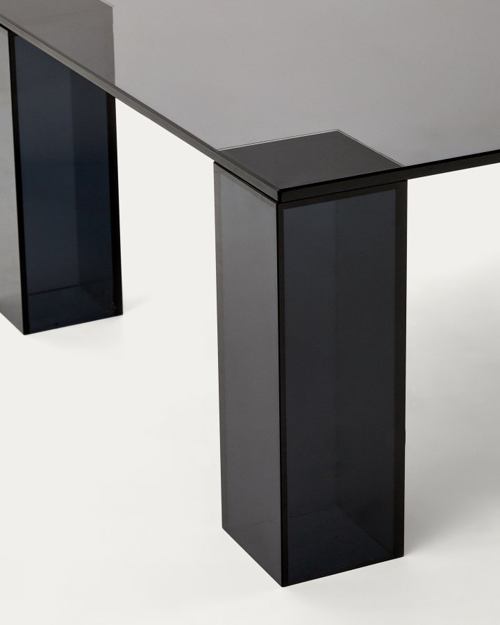 KAVE HOME Adularia mrkegrtt salongbord laget av herdet glass, 140 x 60 cm