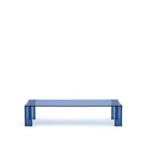 KAVE HOME Adularia sofabord, rektangulr - bl hrdet glas (140x60)