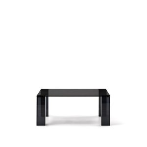 KAVE HOME Adularia sidebord, kvadratisk - mrkegr hrdet glas (85x85)