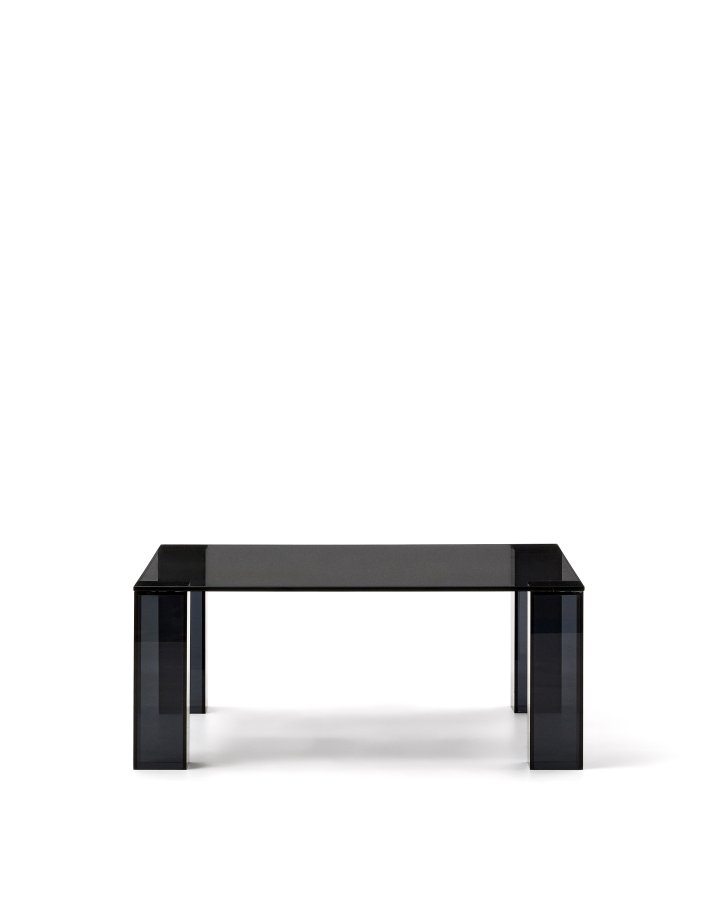 KAVE HOME Adularia mrkegrtt sidebord i herdet glass, 85 x 85 cm