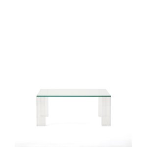 KAVE HOME Adularia sidebord, kvadratisk - klar hrdet glas (85x85)
