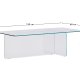 KAVE HOME Zaren gjennomsiktig salongbord i herdet glass, 120 x 60 cm