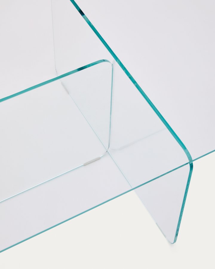 KAVE HOME Zaren gjennomsiktig salongbord i herdet glass, 120 x 60 cm