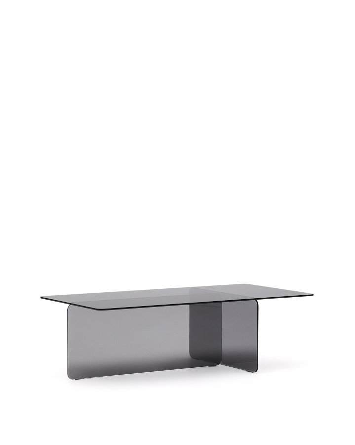 KAVE HOME Zaren grtt salongbord laget av herdet glass, 120 x 60 cm