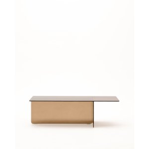 KAVE HOME Zaren sofabord, rektangulr - brun hrdet glas (120x60)