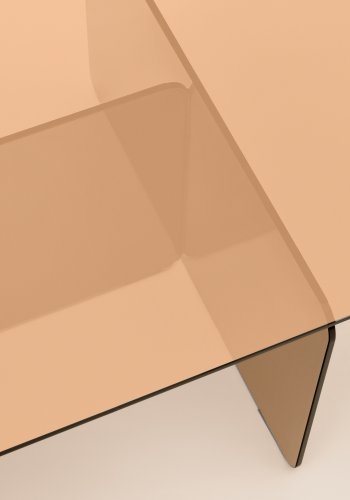 KAVE HOME Zaren brunt salongbord laget av herdet glass, 120 x 60 cm