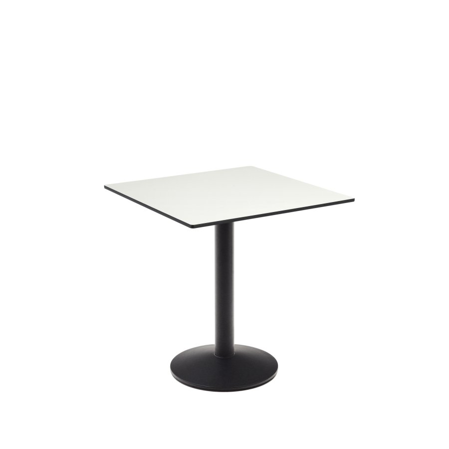 KAVE HOME Esilda hagebord, firkantet - hvit HPL og svart metall (70x70x70)