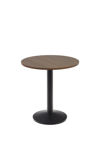 KAVE HOME Esilda salongbord, rundt - valnttfinish melamin og svart metall (70)