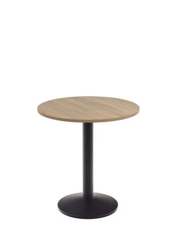 KAVE HOME Esilda salongbord, rundt - naturlig finish melamin og sort metall (70)