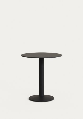 KAVE HOME Esilda hagebord, rundt - sort HPL og svart metall (70x70)