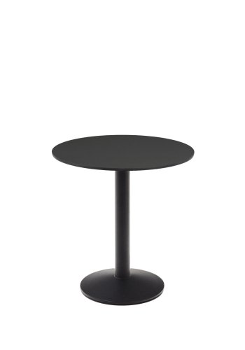 KAVE HOME Esilda hagebord, rundt - sort HPL og svart metall (70x70)