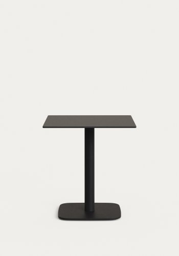 KAVE HOME Dina hagebord, firkantet - svart HPL og svart metall (68x68x70)