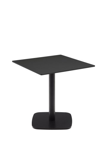 KAVE HOME Dina hagebord, firkantet - svart HPL og svart metall (68x68x70)