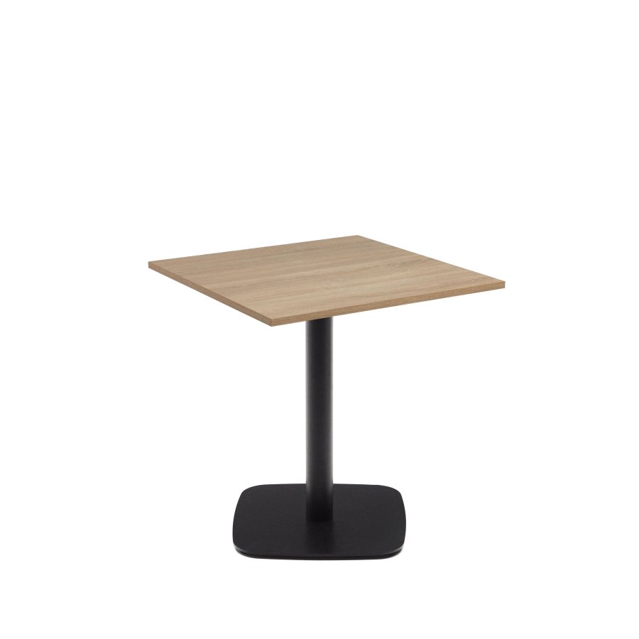 KAVE HOME Dina salongbord, firkantet - naturlig melamin og svart metall (70x70)