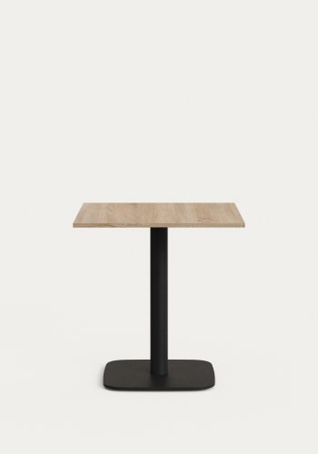 KAVE HOME Dina kafébord, firkantet - brun melamin og svart metall (70x70)