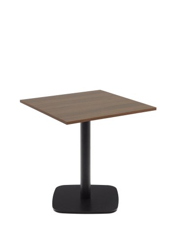 KAVE HOME Dina kafébord, firkantet - brun melamin og svart metall (70x70)