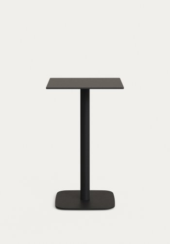 KAVE HOME Dina hyt utendrs barbord, firkantet - svart HPL og svart metall (60x60x96)