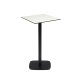 KAVE HOME Dina hyt utendrs barbord, firkantet - hvit HPL og svart metall (60x60x96)